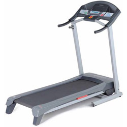 Weslo Cadence G 7.0 folding treadmill in gray and black, seen from the side